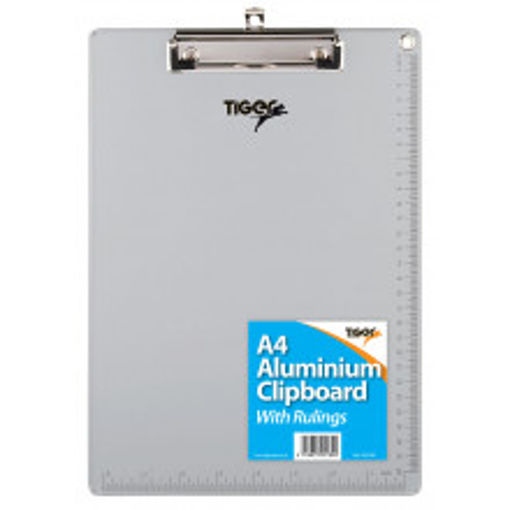 Picture of CLIPBOARD SINGLE A4 ALUMINIUM WITH RULING
